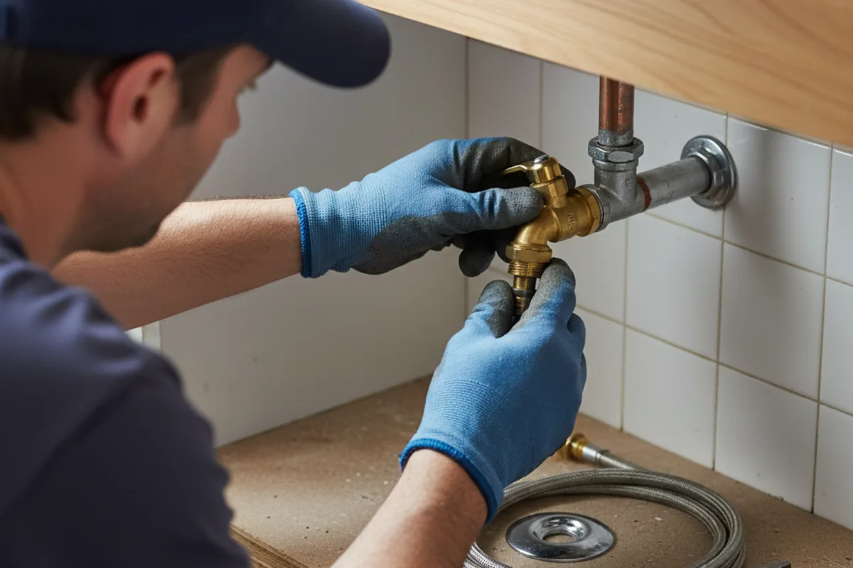 Shutoff valve and fitting work during Well Pump Repair in Tustin